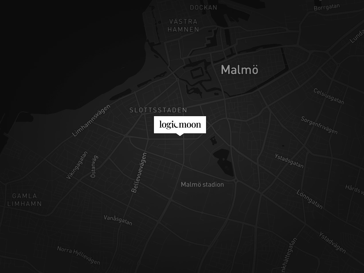 Map of Malmo and location of our studio highlighted